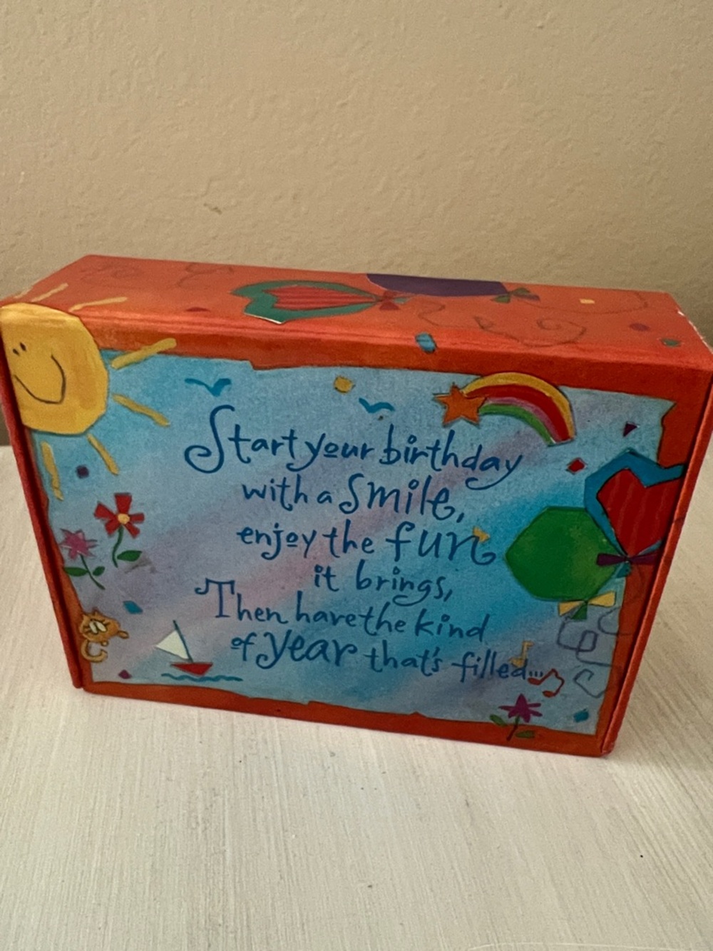 1990’s “Favorite Things” Colorful Birthday Quote Decorative Box